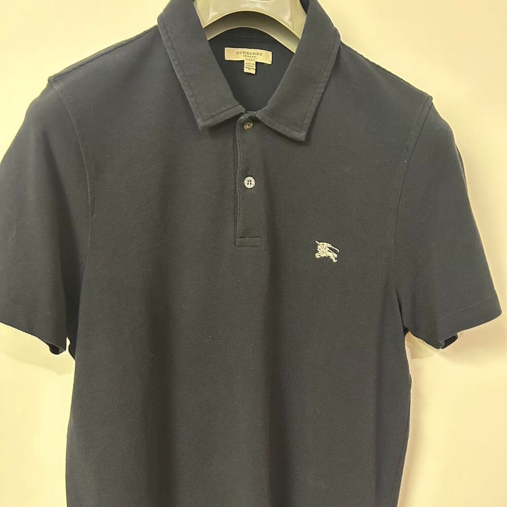 Classic Burberry London Black Short Sleeve Polo